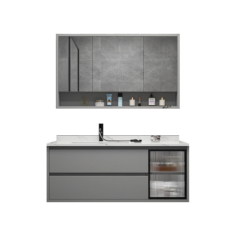 Modern Vanity Set Single Gray Rectangular Wall Mount Bath Vanity Vanity & Faucet & Mirror Cabinet https://res.litfad.com/site/img/item/2023/02/09/7476444/1200x1200.jpg Clearhalo 'Bathroom Remodel & Bathroom Fixtures' 'Bathroom Vanities' 'bathroom_vanities' 'Home Improvement' 'home_improvement' 'home_improvement_bathroom_vanities' 7476444