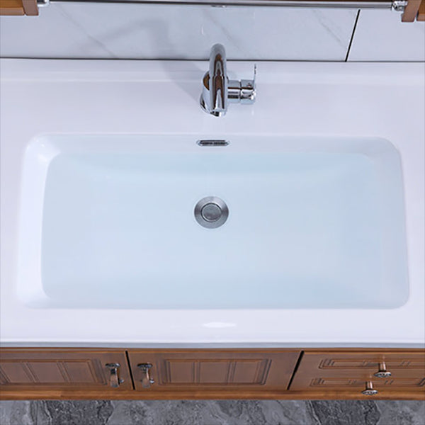 Wood Traditional Sink Vanity Freestanding Bathroom Vanity with Mirror Clearhalo 'Bathroom Remodel & Bathroom Fixtures' 'Bathroom Vanities' 'bathroom_vanities' 'Home Improvement' 'home_improvement' 'home_improvement_bathroom_vanities' 7476507