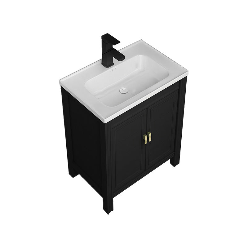 Metal Modern Sink Vanity Freestanding Faucet Included Bathroom Vanity Vanity & Faucet 24"L x 16"W x 31"H Clearhalo 'Bathroom Remodel & Bathroom Fixtures' 'Bathroom Vanities' 'bathroom_vanities' 'Home Improvement' 'home_improvement' 'home_improvement_bathroom_vanities' 7476542