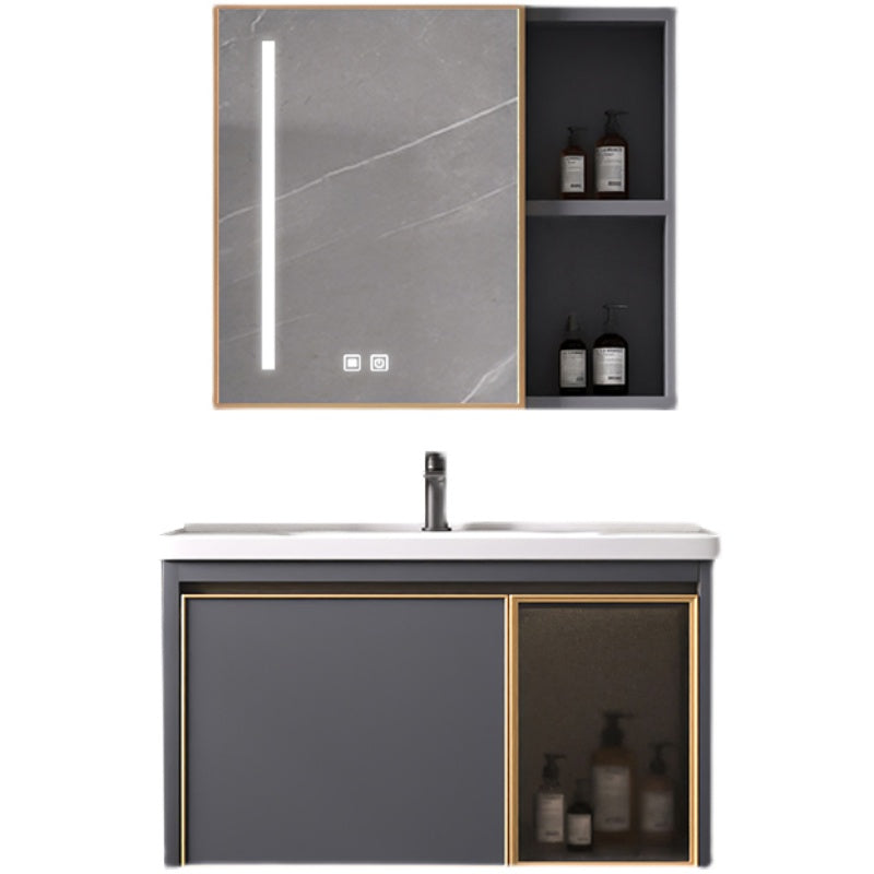 Glam Rectangular Bath Vanity Black Metal Base Single-Sink Bathroom Vanity Clearhalo 'Bathroom Remodel & Bathroom Fixtures' 'Bathroom Vanities' 'bathroom_vanities' 'Home Improvement' 'home_improvement' 'home_improvement_bathroom_vanities' 7476574