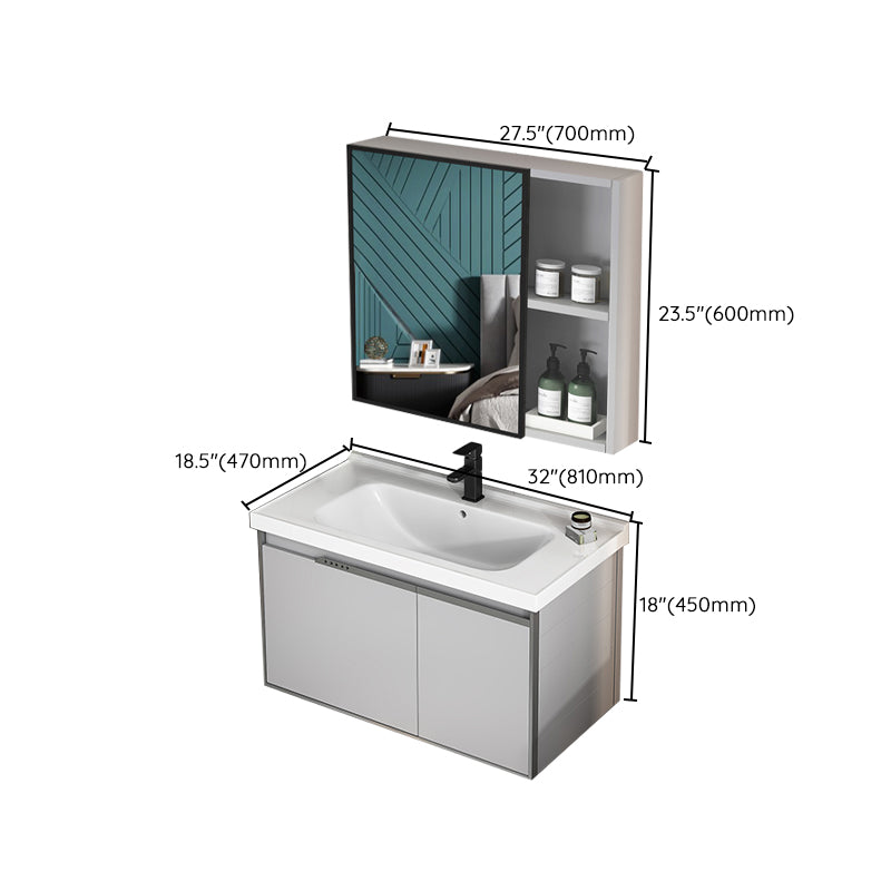 Wall Mount Bathroom Vanity Modern Faucet Included Bathroom Vanity Set Clearhalo 'Bathroom Remodel & Bathroom Fixtures' 'Bathroom Vanities' 'bathroom_vanities' 'Home Improvement' 'home_improvement' 'home_improvement_bathroom_vanities' 7476658