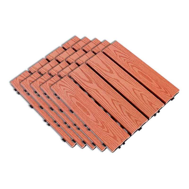 Composite Deck Flooring Tiles Interlocking Patio Flooring Tiles with Fire Resistant Orange-Red Clearhalo 'Home Improvement' 'home_improvement' 'home_improvement_outdoor_deck_tiles_planks' 'Outdoor Deck Tiles & Planks' 'Outdoor Flooring & Tile' 'Outdoor Remodel' 'outdoor_deck_tiles_planks' 7480993
