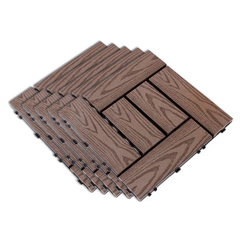 Composite Deck Flooring Tiles Interlocking Patio Flooring Tiles with Fire Resistant Chocolate Clearhalo 'Home Improvement' 'home_improvement' 'home_improvement_outdoor_deck_tiles_planks' 'Outdoor Deck Tiles & Planks' 'Outdoor Flooring & Tile' 'Outdoor Remodel' 'outdoor_deck_tiles_planks' 7481000