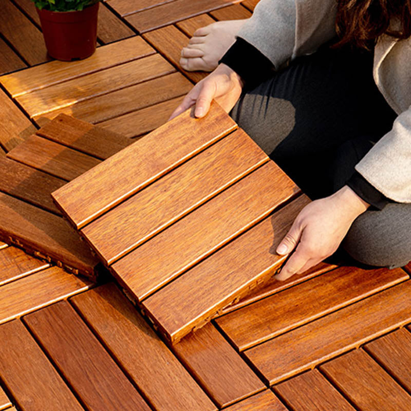 Interlocking Patio Flooring Tiles Solid Wood Waterproof Patio Flooring Tiles Clearhalo 'Home Improvement' 'home_improvement' 'home_improvement_outdoor_deck_tiles_planks' 'Outdoor Deck Tiles & Planks' 'Outdoor Flooring & Tile' 'Outdoor Remodel' 'outdoor_deck_tiles_planks' 7481079