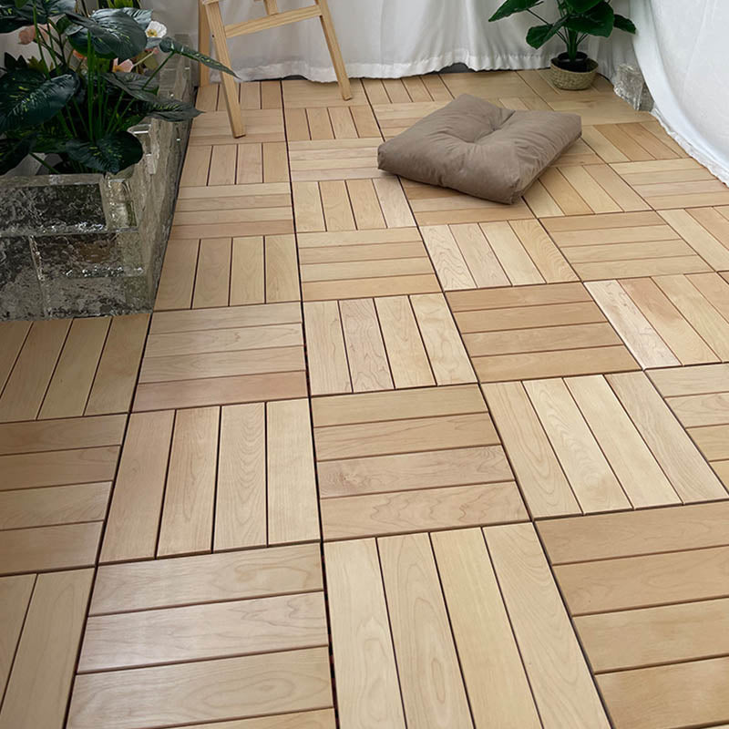 Solid Wood Deck Flooring Tiles Interlocking Deck Flooring Tiles 12" x 12" Natural Clearhalo 'Home Improvement' 'home_improvement' 'home_improvement_outdoor_deck_tiles_planks' 'Outdoor Deck Tiles & Planks' 'Outdoor Flooring & Tile' 'Outdoor Remodel' 'outdoor_deck_tiles_planks' 7481087