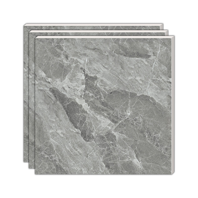 Contemporary Square Tile Marble Pattern Polished Porcelain Wall & Floor Tile Pewter Clearhalo 'Floor Tiles & Wall Tiles' 'floor_tiles_wall_tiles' 'Flooring 'Home Improvement' 'home_improvement' 'home_improvement_floor_tiles_wall_tiles' Walls and Ceiling' 7483431