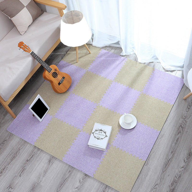 Modern Indoor Carpet Tiles Stain Resistant Interlocking Carpet Floor Tile Light Purple Clearhalo 'Carpet Tiles & Carpet Squares' 'carpet_tiles_carpet_squares' 'Flooring 'Home Improvement' 'home_improvement' 'home_improvement_carpet_tiles_carpet_squares' Walls and Ceiling' 7483602