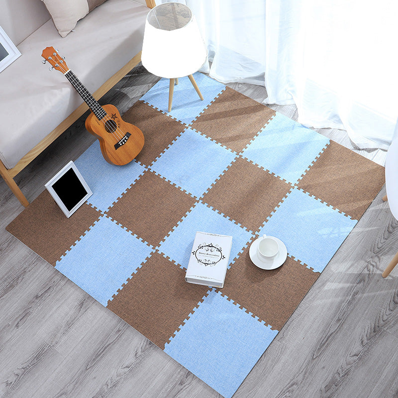 Modern Indoor Carpet Tiles Stain Resistant Interlocking Carpet Floor Tile Blue-Brown Clearhalo 'Carpet Tiles & Carpet Squares' 'carpet_tiles_carpet_squares' 'Flooring 'Home Improvement' 'home_improvement' 'home_improvement_carpet_tiles_carpet_squares' Walls and Ceiling' 7483605