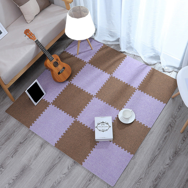 Modern Indoor Carpet Tiles Stain Resistant Interlocking Carpet Floor Tile Dark Purple Clearhalo 'Carpet Tiles & Carpet Squares' 'carpet_tiles_carpet_squares' 'Flooring 'Home Improvement' 'home_improvement' 'home_improvement_carpet_tiles_carpet_squares' Walls and Ceiling' 7483613