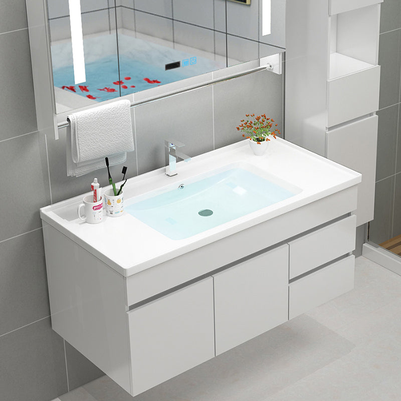 Modern Bathroom Vanity Sink Drawers Rectangular Faucet Mirror Bathroom Vanity Set Clearhalo 'Bathroom Remodel & Bathroom Fixtures' 'Bathroom Vanities' 'bathroom_vanities' 'Home Improvement' 'home_improvement' 'home_improvement_bathroom_vanities' 7485654