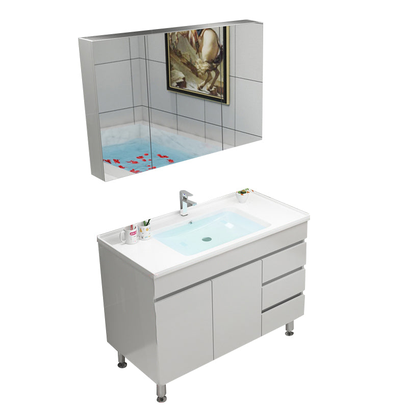 Modern Bathroom Vanity Sink Drawers Rectangular Faucet Mirror Bathroom Vanity Set Vanity & Faucet & Mirror Cabinet 40"L x 19"W x 20"H Cabinets Clearhalo 'Bathroom Remodel & Bathroom Fixtures' 'Bathroom Vanities' 'bathroom_vanities' 'Home Improvement' 'home_improvement' 'home_improvement_bathroom_vanities' 7485659