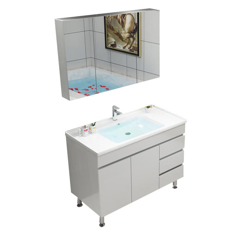 Modern Bathroom Vanity Sink Drawers Rectangular Faucet Mirror Bathroom Vanity Set Vanity & Faucet & Mirror Cabinet 39"L x 19"W x 20"H Cabinets Clearhalo 'Bathroom Remodel & Bathroom Fixtures' 'Bathroom Vanities' 'bathroom_vanities' 'Home Improvement' 'home_improvement' 'home_improvement_bathroom_vanities' 7485661
