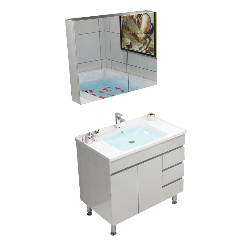Modern Bathroom Vanity Sink Drawers Rectangular Faucet Mirror Bathroom Vanity Set Vanity & Faucet & Mirror Cabinet 32"L x 19"W x 20"H Cabinets Clearhalo 'Bathroom Remodel & Bathroom Fixtures' 'Bathroom Vanities' 'bathroom_vanities' 'Home Improvement' 'home_improvement' 'home_improvement_bathroom_vanities' 7485664