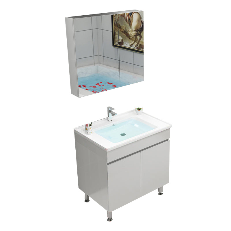 Modern Bathroom Vanity Sink Drawers Rectangular Faucet Mirror Bathroom Vanity Set Vanity & Faucet & Mirror Cabinet 28"L x 19"W x 20"H Cabinets Clearhalo 'Bathroom Remodel & Bathroom Fixtures' 'Bathroom Vanities' 'bathroom_vanities' 'Home Improvement' 'home_improvement' 'home_improvement_bathroom_vanities' 7485666