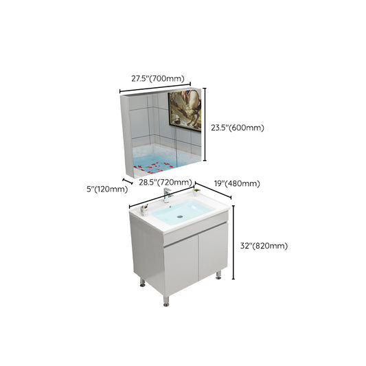 Modern Bathroom Vanity Sink Drawers Rectangular Faucet Mirror Bathroom Vanity Set Clearhalo 'Bathroom Remodel & Bathroom Fixtures' 'Bathroom Vanities' 'bathroom_vanities' 'Home Improvement' 'home_improvement' 'home_improvement_bathroom_vanities' 7485680