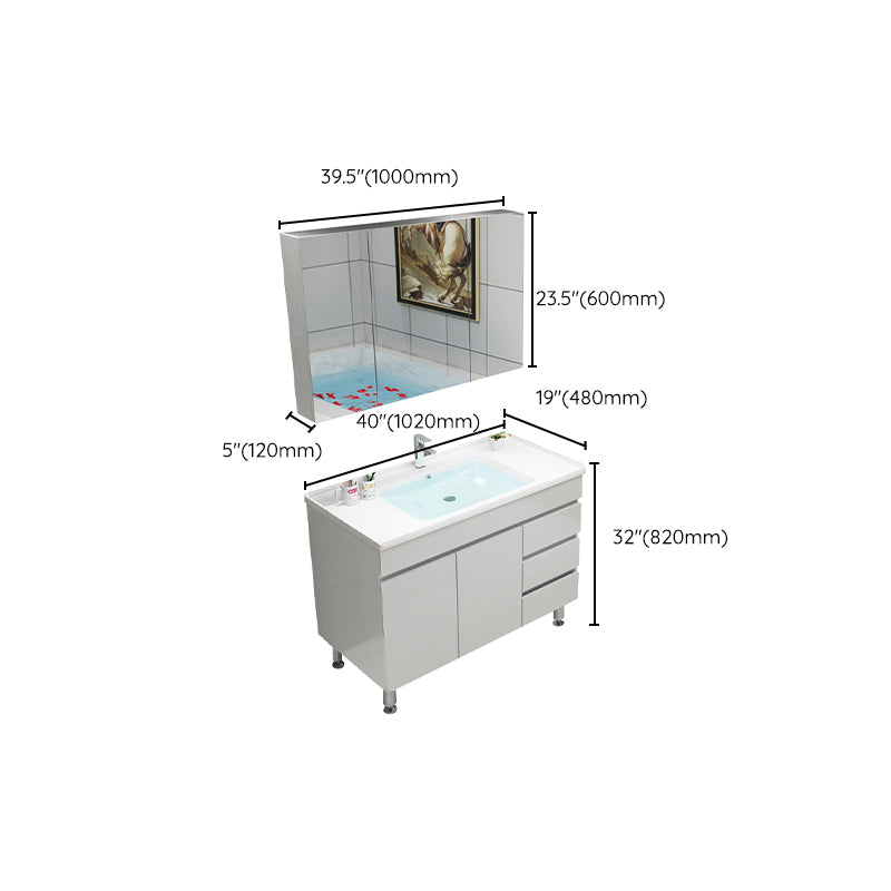 Modern Bathroom Vanity Sink Drawers Rectangular Faucet Mirror Bathroom Vanity Set Clearhalo 'Bathroom Remodel & Bathroom Fixtures' 'Bathroom Vanities' 'bathroom_vanities' 'Home Improvement' 'home_improvement' 'home_improvement_bathroom_vanities' 7485686