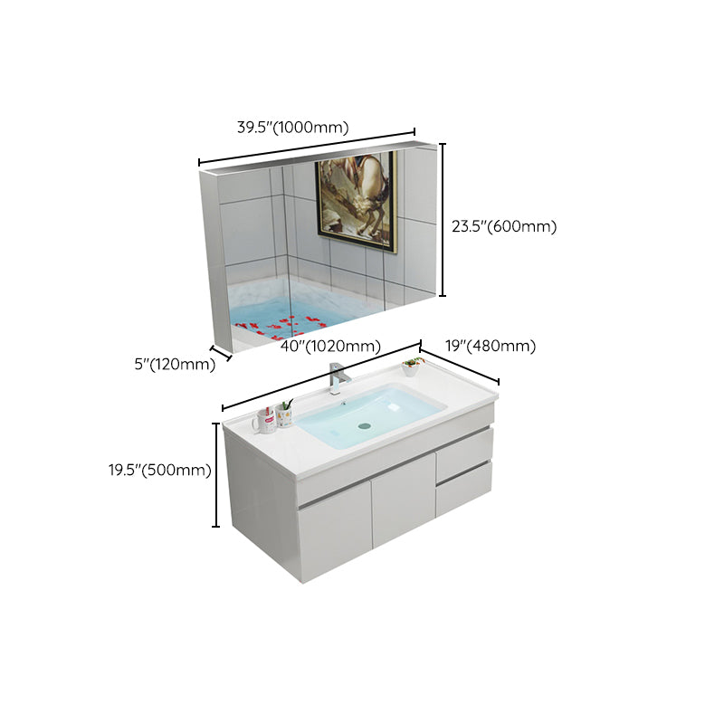 Modern Bathroom Vanity Sink Drawers Rectangular Faucet Mirror Bathroom Vanity Set Clearhalo 'Bathroom Remodel & Bathroom Fixtures' 'Bathroom Vanities' 'bathroom_vanities' 'Home Improvement' 'home_improvement' 'home_improvement_bathroom_vanities' 7485687