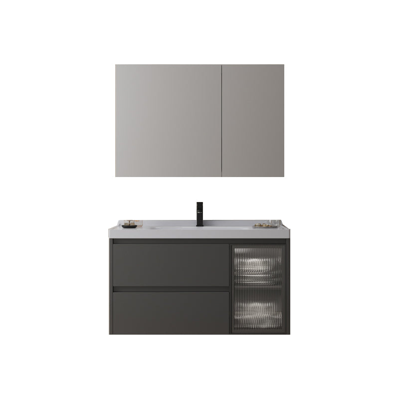 Modern Vanity Rectangular Dark Gray Single-Sink Wall Mount Sink Vanity Vanity & Faucet & Mirror Cabinet https://res.litfad.com/site/img/item/2023/02/12/7487058/1200x1200.jpg Clearhalo 'Bathroom Remodel & Bathroom Fixtures' 'Bathroom Vanities' 'bathroom_vanities' 'Home Improvement' 'home_improvement' 'home_improvement_bathroom_vanities' 7487058