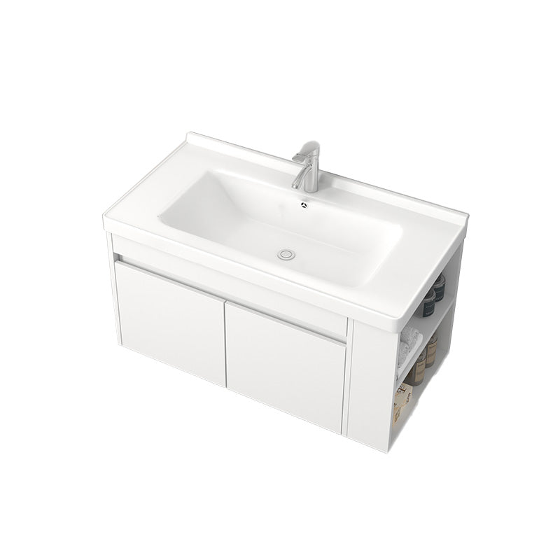 Modern Wood Sink Vanity Wood Wall Mount Faucet Included Bathroom Vanity Vanity & Faucet 36"L x 19"W x 20"H Clearhalo 'Bathroom Remodel & Bathroom Fixtures' 'Bathroom Vanities' 'bathroom_vanities' 'Home Improvement' 'home_improvement' 'home_improvement_bathroom_vanities' 7487302