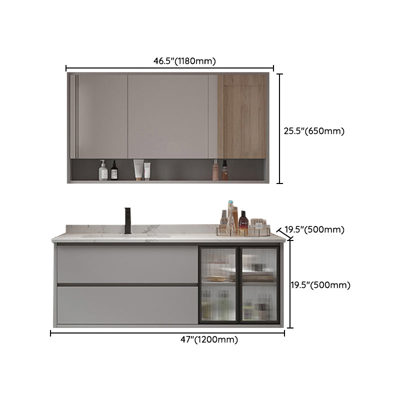 Bathroom Vanity Set Drawers Storage Shelf Ceramic Sink Vanity Set Clearhalo 'Bathroom Remodel & Bathroom Fixtures' 'Bathroom Vanities' 'bathroom_vanities' 'Home Improvement' 'home_improvement' 'home_improvement_bathroom_vanities' 7492174