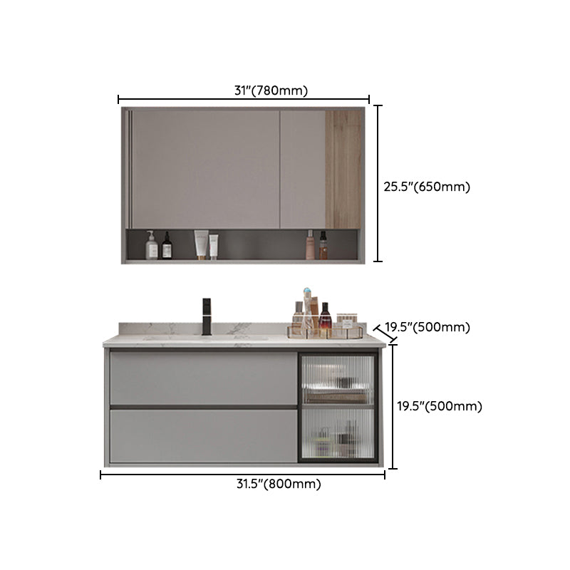 Bathroom Vanity Set Drawers Storage Shelf Ceramic Sink Vanity Set Clearhalo 'Bathroom Remodel & Bathroom Fixtures' 'Bathroom Vanities' 'bathroom_vanities' 'Home Improvement' 'home_improvement' 'home_improvement_bathroom_vanities' 7492176