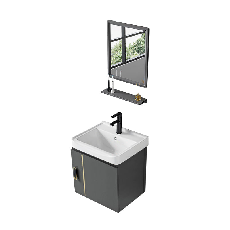 Modern Sink Vanity Grey Metal Vanity Set with Doors for Washroom Clearhalo 'Bathroom Remodel & Bathroom Fixtures' 'Bathroom Vanities' 'bathroom_vanities' 'Home Improvement' 'home_improvement' 'home_improvement_bathroom_vanities' 7493651