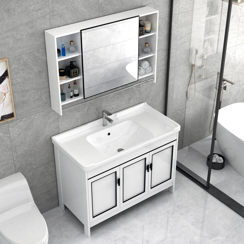 Metal Modern Bathroom Vanity Freestanding Faucet Included Sink Vanity Clearhalo 'Bathroom Remodel & Bathroom Fixtures' 'Bathroom Vanities' 'bathroom_vanities' 'Home Improvement' 'home_improvement' 'home_improvement_bathroom_vanities' 7498159