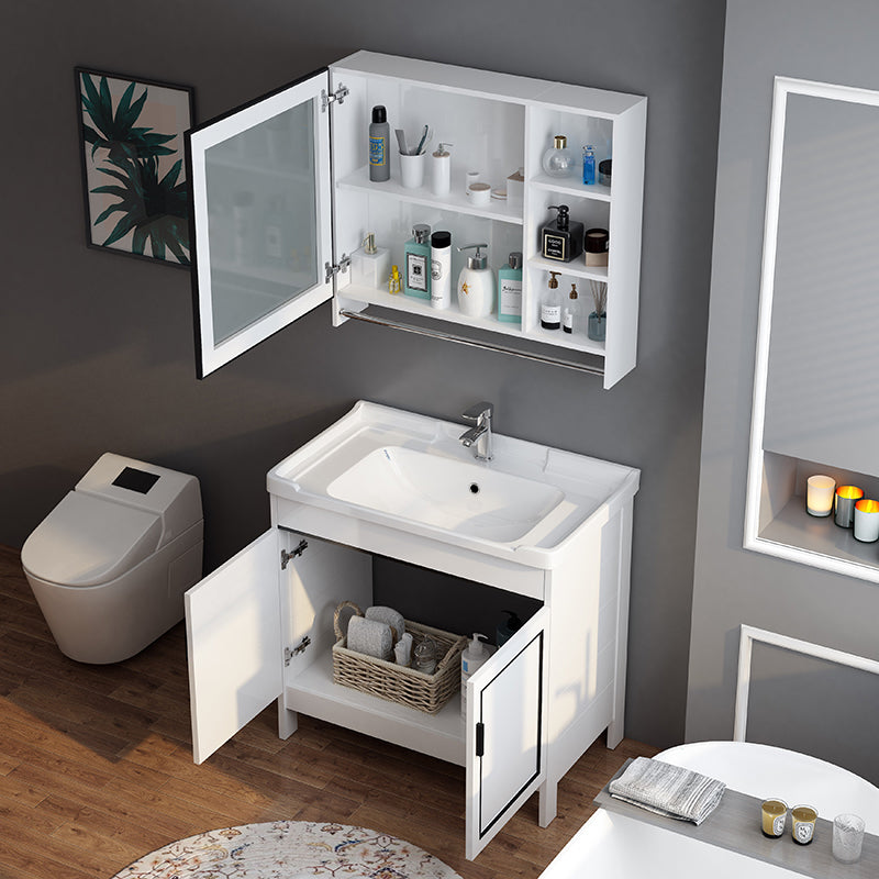 Metal Modern Bathroom Vanity Freestanding Faucet Included Sink Vanity Clearhalo 'Bathroom Remodel & Bathroom Fixtures' 'Bathroom Vanities' 'bathroom_vanities' 'Home Improvement' 'home_improvement' 'home_improvement_bathroom_vanities' 7498163