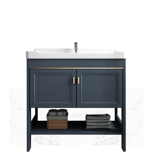 Glam Freestanding Bathroom Sink Vanity Single-Sink Bathroom Vanity Set Clearhalo 'Bathroom Remodel & Bathroom Fixtures' 'Bathroom Vanities' 'bathroom_vanities' 'Home Improvement' 'home_improvement' 'home_improvement_bathroom_vanities' 7498473