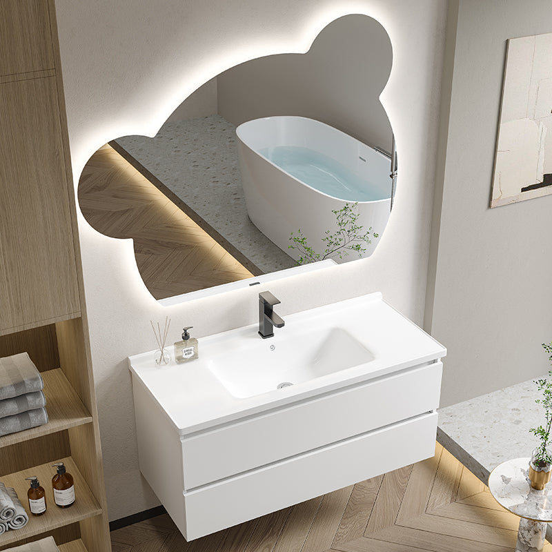 Modern Wood Sink Vanity Wood Wall Mount Faucet Included Bathroom Vanity Set Clearhalo 'Bathroom Remodel & Bathroom Fixtures' 'Bathroom Vanities' 'bathroom_vanities' 'Home Improvement' 'home_improvement' 'home_improvement_bathroom_vanities' 7498499