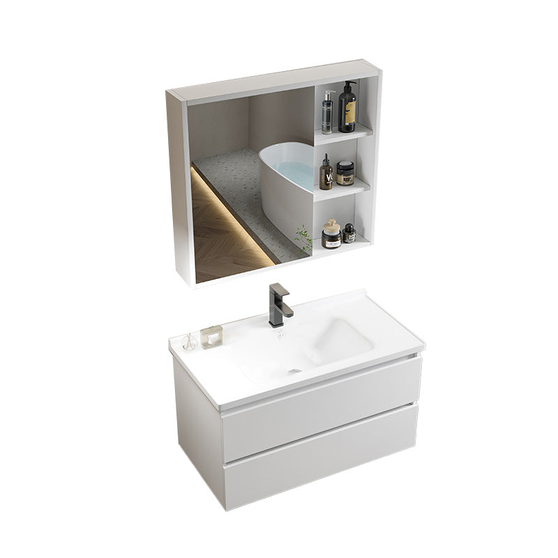 Modern Wood Sink Vanity Wood Wall Mount Faucet Included Bathroom Vanity Set Vanity & Faucet & Mirror Cabinet 31.5"L x 19"W x 20"H Clearhalo 'Bathroom Remodel & Bathroom Fixtures' 'Bathroom Vanities' 'bathroom_vanities' 'Home Improvement' 'home_improvement' 'home_improvement_bathroom_vanities' 7498518