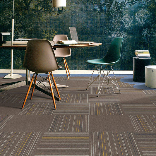 Stripe Printed Carpet Tiles Office Room Loose Lay Level Loop Square Carpet Floor Tile Clearhalo 'Carpet Tiles & Carpet Squares' 'carpet_tiles_carpet_squares' 'Flooring 'Home Improvement' 'home_improvement' 'home_improvement_carpet_tiles_carpet_squares' Walls and Ceiling' 7505489