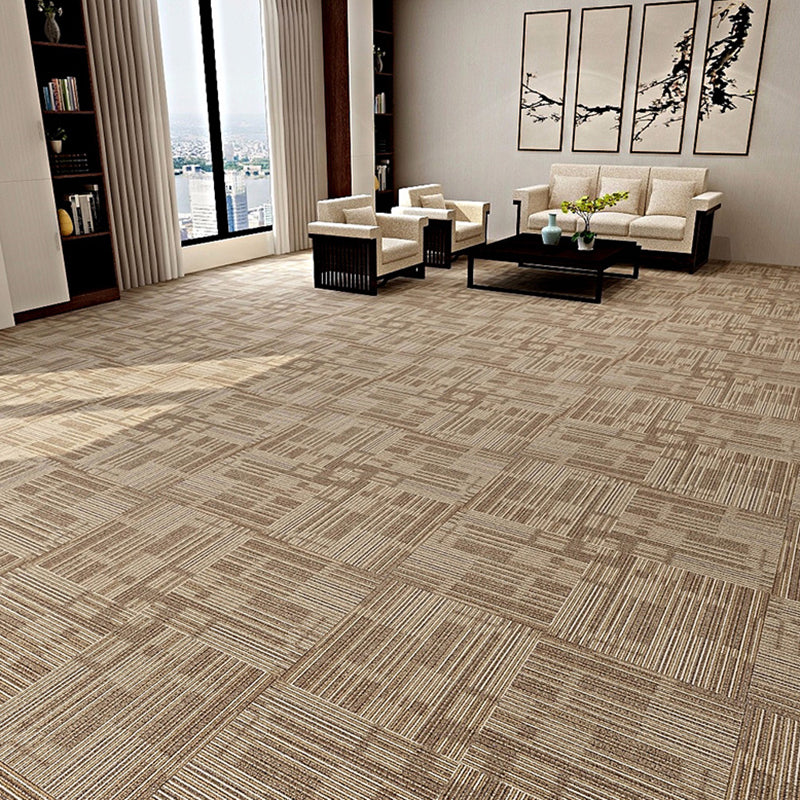 Stripe Print Carpet Floor Tile Level Loop Non-Skid Loose Lay Office Room Carpet Tile Amber 4-Piece Set Clearhalo 'Carpet Tiles & Carpet Squares' 'carpet_tiles_carpet_squares' 'Flooring 'Home Improvement' 'home_improvement' 'home_improvement_carpet_tiles_carpet_squares' Walls and Ceiling' 7505550