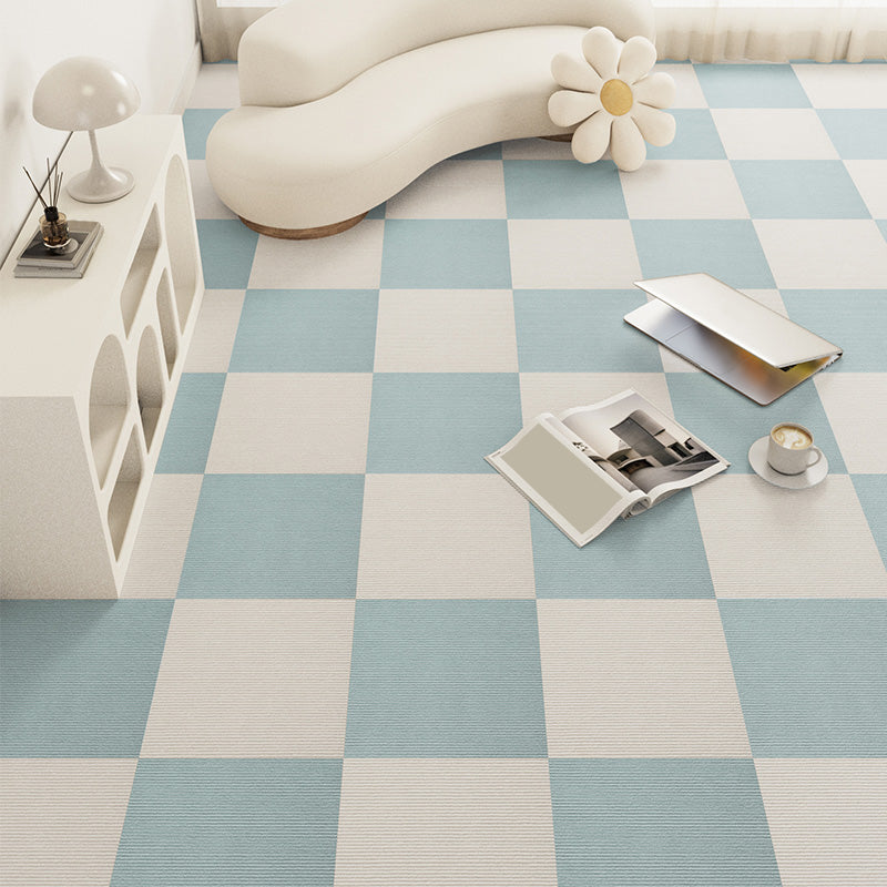 Modern Carpet Tile Loose Lay Checkered Carpet Floor Tile for Living Room Blue Clearhalo 'Carpet Tiles & Carpet Squares' 'carpet_tiles_carpet_squares' 'Flooring 'Home Improvement' 'home_improvement' 'home_improvement_carpet_tiles_carpet_squares' Walls and Ceiling' 7505702