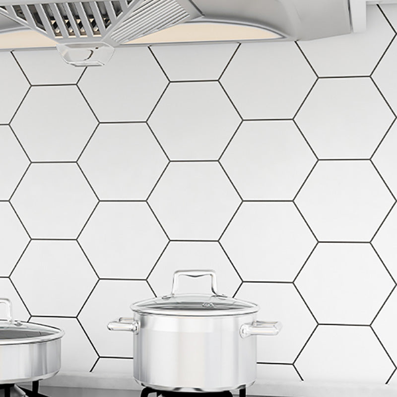 Modern Tile-Peel & Stick PVC Grid Pattern Self Adhesive Wallpaper White Clearhalo 'Flooring 'Home Improvement' 'home_improvement' 'home_improvement_peel_stick_blacksplash' 'Peel & Stick Backsplash Tile' 'peel_stick_blacksplash' 'Walls & Ceilings' Walls and Ceiling' 7506148