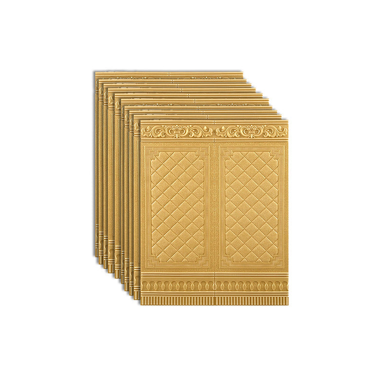 Contemporary Wall Paneling 3D Embossed Waterproof Wall Access Panel Ginger 10-Piece Set Clearhalo 'Flooring 'Home Improvement' 'home_improvement' 'home_improvement_wall_paneling' 'Wall Paneling' 'wall_paneling' 'Walls & Ceilings' Walls and Ceiling' 7506502