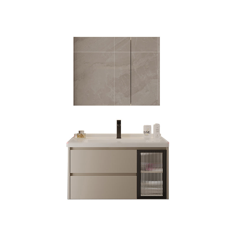 Wall Mount Bathroom Vanity Modern Glass Single-Sink Rectangular Vanity Set Vanity & Faucet & Mirror Cabinet https://res.litfad.com/site/img/item/2023/02/27/7519080/1200x1200.jpg Clearhalo 'Bathroom Remodel & Bathroom Fixtures' 'Bathroom Vanities' 'bathroom_vanities' 'Home Improvement' 'home_improvement' 'home_improvement_bathroom_vanities' 7519080