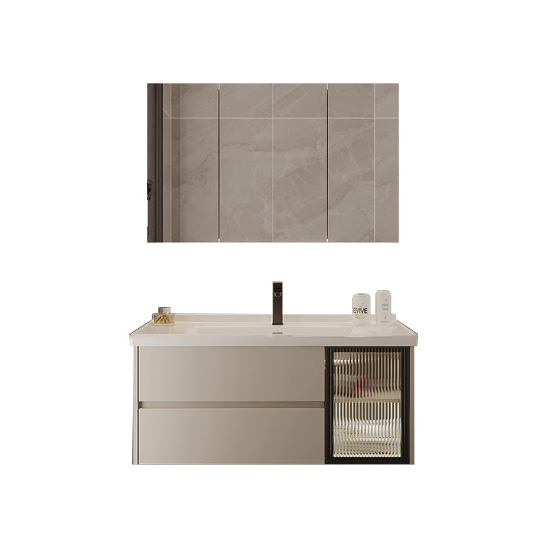 Wall Mount Bathroom Vanity Modern Glass Single-Sink Rectangular Vanity Set Vanity & Faucet & Mirror Cabinet https://res.litfad.com/site/img/item/2023/02/09/7519084/1200x1200.jpg Clearhalo 'Bathroom Remodel & Bathroom Fixtures' 'Bathroom Vanities' 'bathroom_vanities' 'Home Improvement' 'home_improvement' 'home_improvement_bathroom_vanities' 7519084