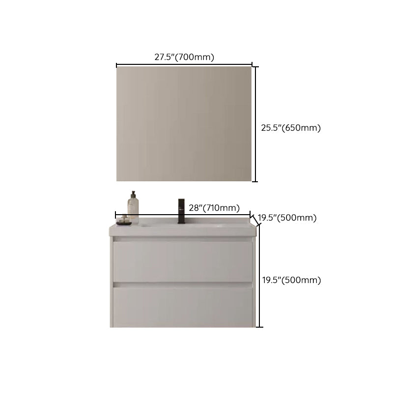 Wall Mount Bathroom Vanity Modern White Ceramic Top Single-Sink Vanity Set Clearhalo 'Bathroom Remodel & Bathroom Fixtures' 'Bathroom Vanities' 'bathroom_vanities' 'Home Improvement' 'home_improvement' 'home_improvement_bathroom_vanities' 7519113