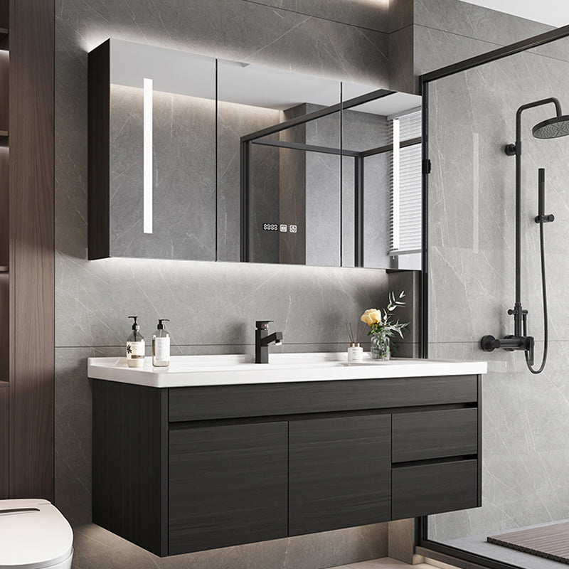 Wall Mount Bathroom Vanity Set Modern Single-Sink Bathroom Sink Vanity Clearhalo 'Bathroom Remodel & Bathroom Fixtures' 'Bathroom Vanities' 'bathroom_vanities' 'Home Improvement' 'home_improvement' 'home_improvement_bathroom_vanities' 7519119