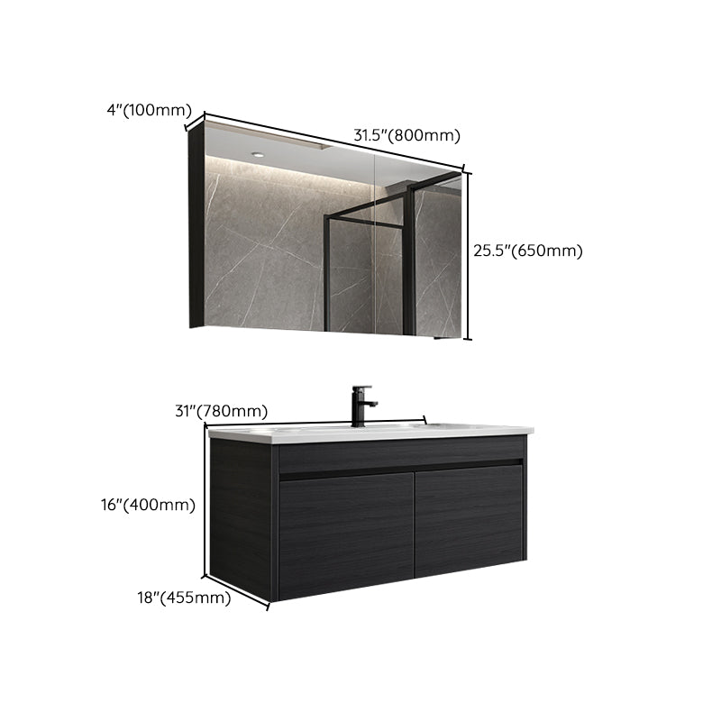 Wall Mount Bathroom Vanity Set Modern Single-Sink Bathroom Sink Vanity Clearhalo 'Bathroom Remodel & Bathroom Fixtures' 'Bathroom Vanities' 'bathroom_vanities' 'Home Improvement' 'home_improvement' 'home_improvement_bathroom_vanities' 7519144