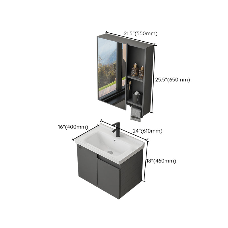 Wall Mount Bathroom Vanity Modern Single-Sink Gray Rectangular Vanity Set Clearhalo 'Bathroom Remodel & Bathroom Fixtures' 'Bathroom Vanities' 'bathroom_vanities' 'Home Improvement' 'home_improvement' 'home_improvement_bathroom_vanities' 7519279