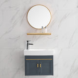 Glam Single Bath Vanity Metal Frame Wall Mount Blue Sink Vanity Clearhalo 'Bathroom Remodel & Bathroom Fixtures' 'Bathroom Vanities' 'bathroom_vanities' 'Home Improvement' 'home_improvement' 'home_improvement_bathroom_vanities' 7519296