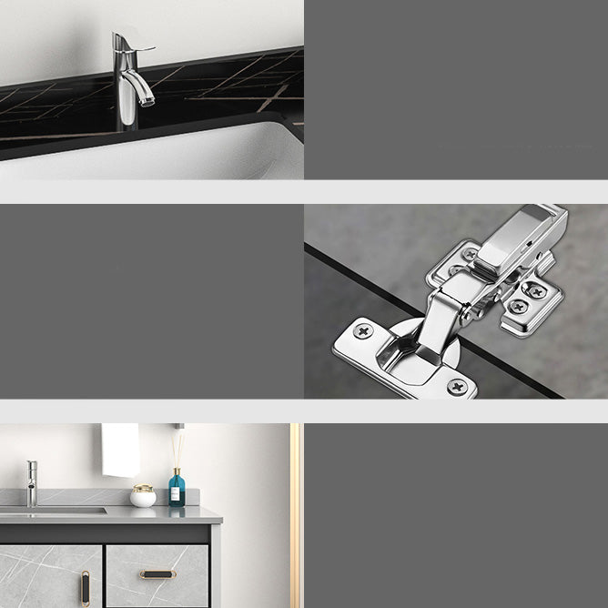 Modern Vanity Rectangular Gray Single Wall Mount Metal Vanity Set Clearhalo 'Bathroom Remodel & Bathroom Fixtures' 'Bathroom Vanities' 'bathroom_vanities' 'Home Improvement' 'home_improvement' 'home_improvement_bathroom_vanities' 7519351