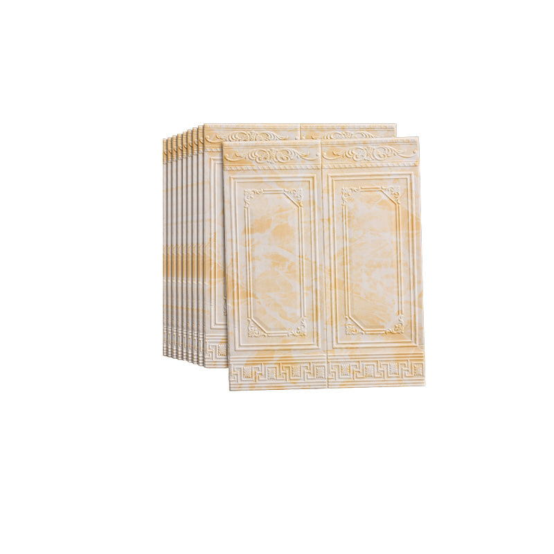 3D Backsplash Panels Waterproof Self-Adhesive Backsplash Panels Light Yellow White 10-Piece Set Clearhalo 'Flooring 'Home Improvement' 'home_improvement' 'home_improvement_wall_paneling' 'Wall Paneling' 'wall_paneling' 'Walls & Ceilings' Walls and Ceiling' 7529905