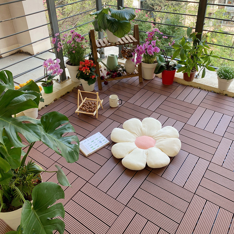 Interlocking Decking Tiles Waterproof Decking Tiles for Indoor and Outdoor Light Coffee Clearhalo 'Home Improvement' 'home_improvement' 'home_improvement_outdoor_deck_tiles_planks' 'Outdoor Deck Tiles & Planks' 'Outdoor Flooring & Tile' 'Outdoor Remodel' 'outdoor_deck_tiles_planks' 7530072