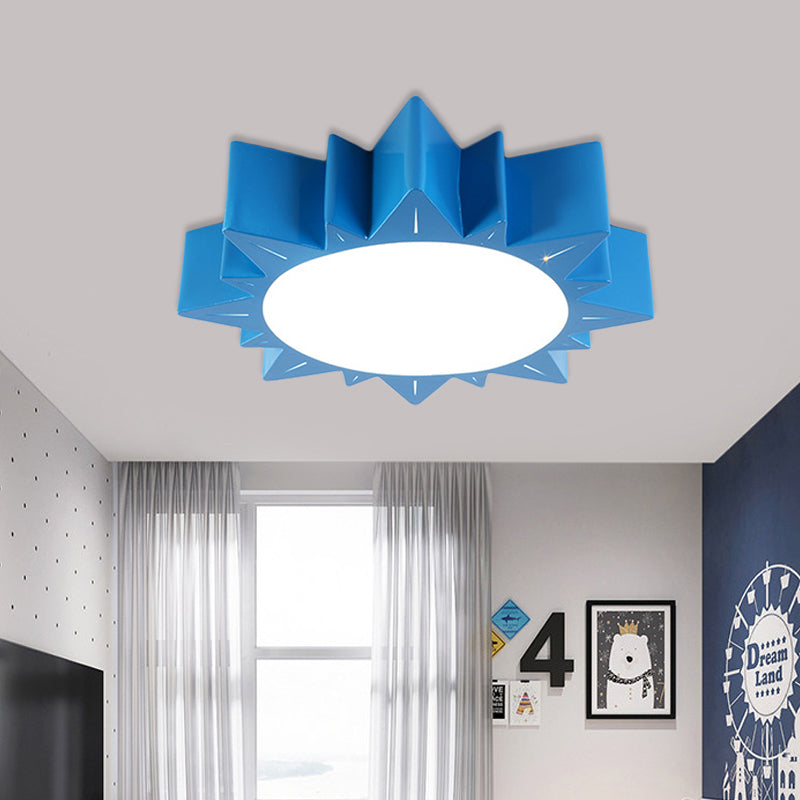 Sun Flush Mount Lamp Contemporary Acrylic Yellow/Blue/Red LED Lighting Fixture for Kindergarten Clearhalo 'Ceiling Lights' 'Close To Ceiling Lights' 'Close to ceiling' 'Flush mount' Lighting' 753602