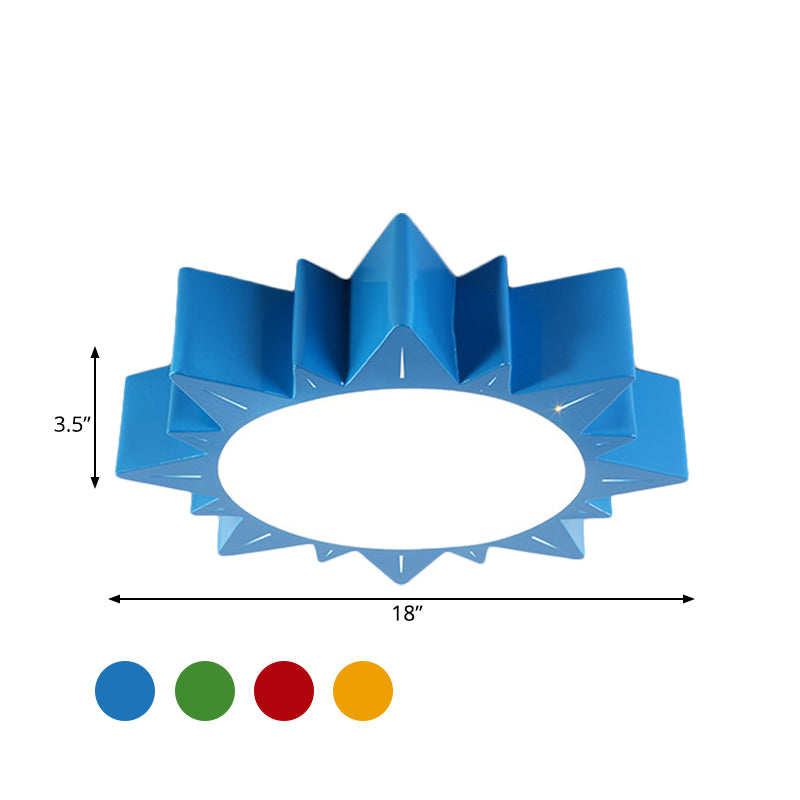 Sun Flush Mount Lamp Contemporary Acrylic Yellow/Blue/Red LED Lighting Fixture for Kindergarten Clearhalo 'Ceiling Lights' 'Close To Ceiling Lights' 'Close to ceiling' 'Flush mount' Lighting' 753604