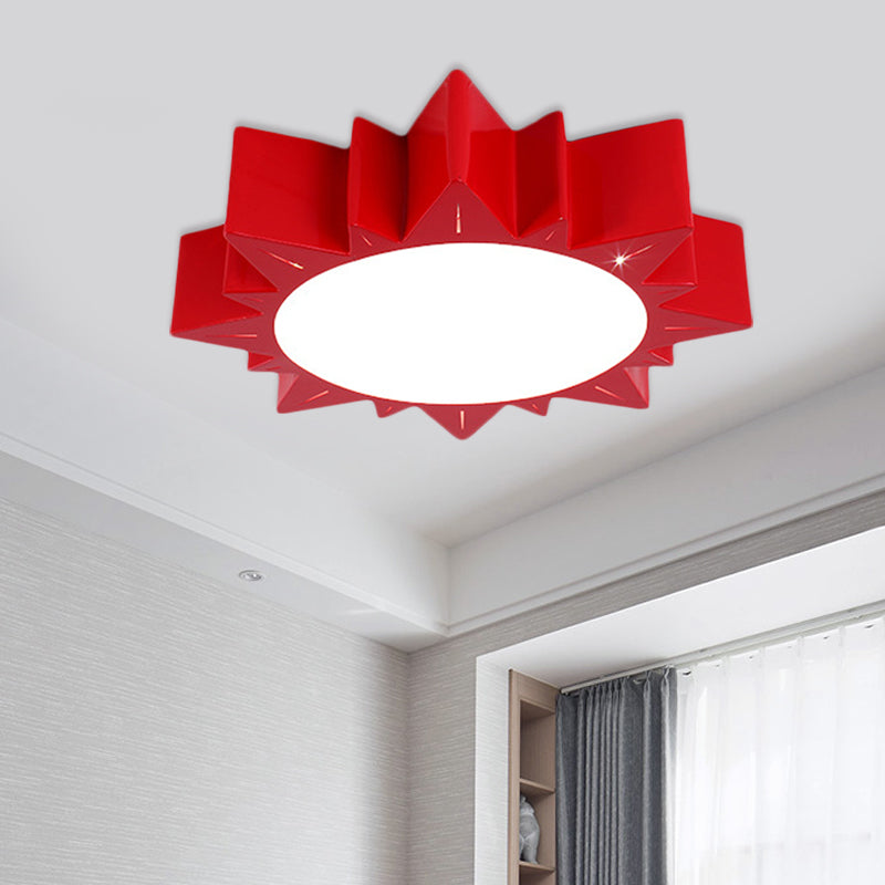 Sun Flush Mount Lamp Contemporary Acrylic Yellow/Blue/Red LED Lighting Fixture for Kindergarten Clearhalo 'Ceiling Lights' 'Close To Ceiling Lights' 'Close to ceiling' 'Flush mount' Lighting' 753610