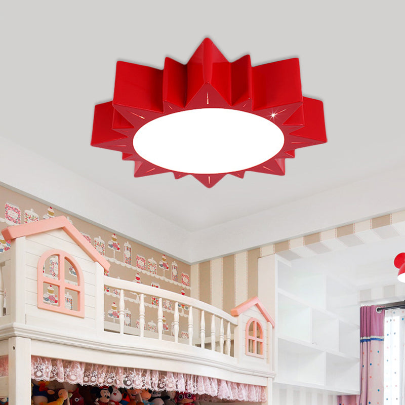 Sun Flush Mount Lamp Contemporary Acrylic Yellow/Blue/Red LED Lighting Fixture for Kindergarten Clearhalo 'Ceiling Lights' 'Close To Ceiling Lights' 'Close to ceiling' 'Flush mount' Lighting' 753611